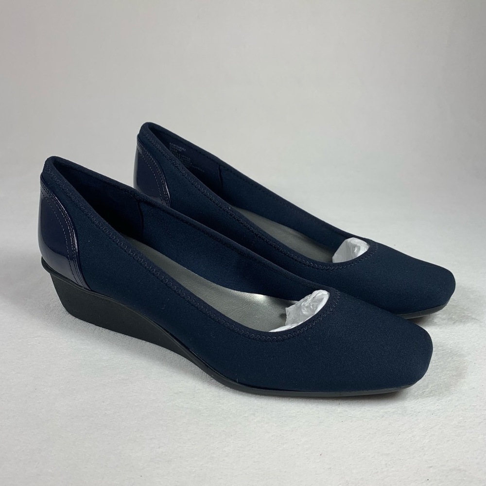 Anne Klein Sport Women's Wisher Fabric Wedge Pump Sz 9.5M
